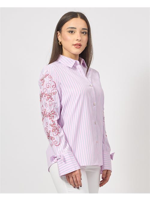 Camicia in popeline a righe Fracomina FRACOMINA | FR25ST6012W696N8238