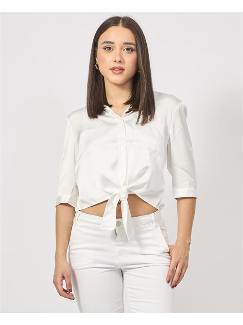 Camicia cropped Fracomina con nodo in raso FRACOMINA | FR25ST6017W73301108