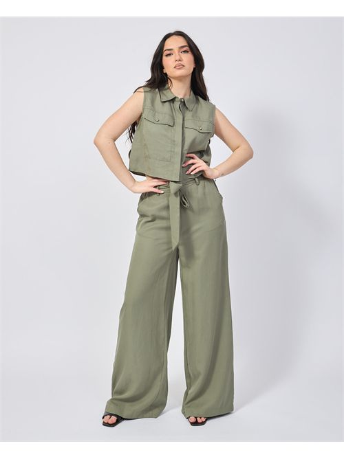 Pantalon large femme Gaudi avec ceinture GAUDI | 511BD250112526