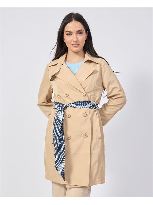 Gaudi women's double-breasted trench coat with belt GAUDI | 511BD350082281