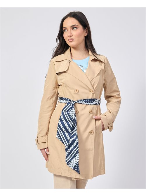 Gaudi women's double-breasted trench coat with belt GAUDI | 511BD350082281