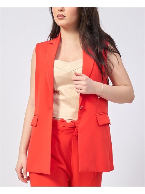 Gilet rouge à revers pour femme Gaudi GAUDI | 511BD350142719