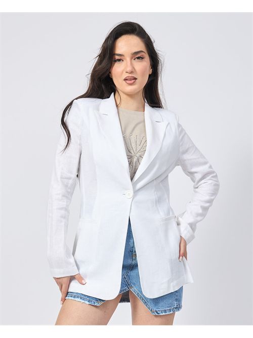 Blazer blanc pour femme Gaudi avec revers en pointe GAUDI | 511BD350162100