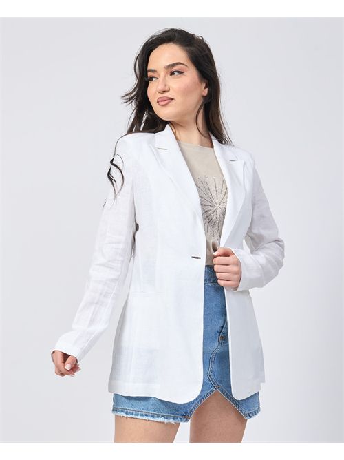 Blazer blanc pour femme Gaudi avec revers en pointe GAUDI | 511BD350162100