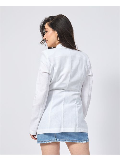 Gaudi white women's blazer with peak lapels GAUDI | 511BD350162100