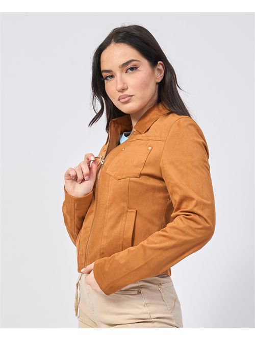 Veste Gaudi marron pour femme avec zip GAUDI | 511BD380013366