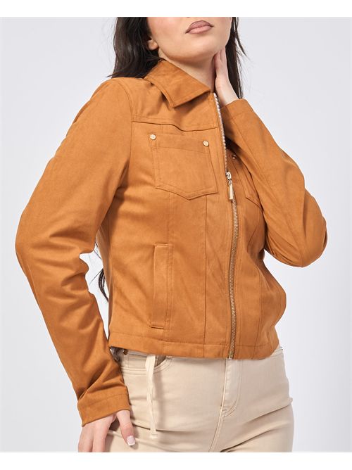 Veste Gaudi marron pour femme avec zip GAUDI | 511BD380013366