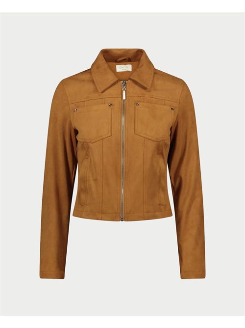 Veste Gaudi marron pour femme avec zip GAUDI | 511BD380013366