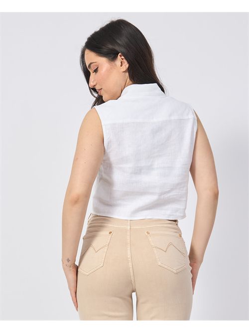 Gaudi Sleeveless Linen Shirt GAUDI | 511BD450332100