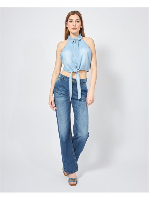 Haut en chambray pour femme Gaudi avec boutons logotés GAUDI | 511BD4600300