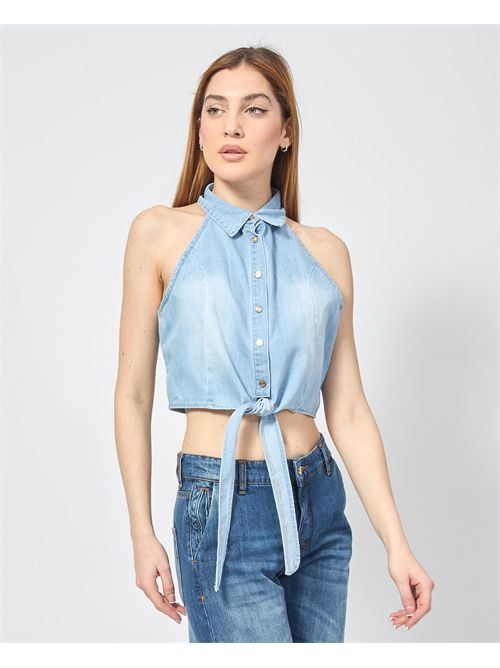 Haut en chambray pour femme Gaudi avec boutons logotés GAUDI | 511BD4600300