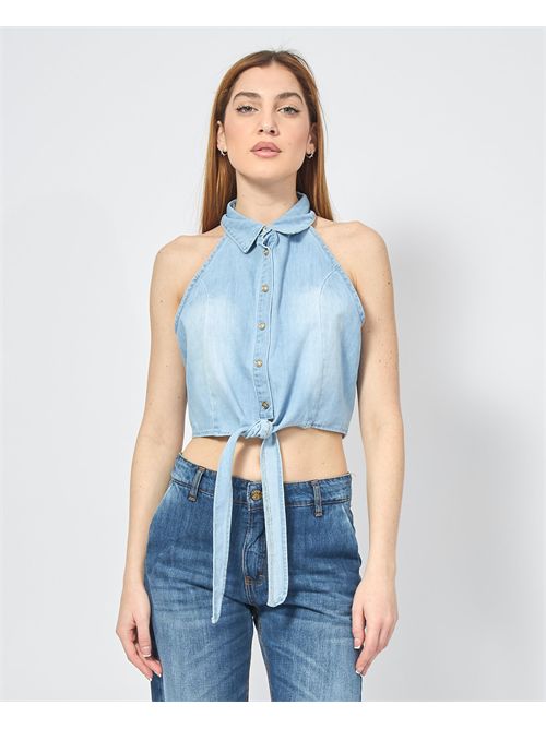 Haut en chambray pour femme Gaudi avec boutons logotés GAUDI | 511BD4600300