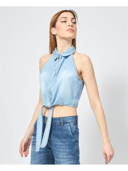 Haut en chambray pour femme Gaudi avec boutons logotés GAUDI | 511BD4600300