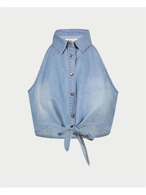 Haut en chambray pour femme Gaudi avec boutons logotés GAUDI | 511BD4600300