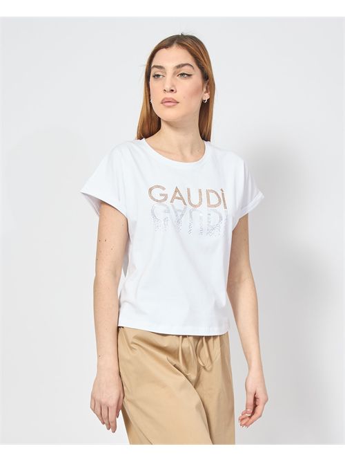 T-shirt blanc avec logo Gaudi GAUDI | 511BD640422100