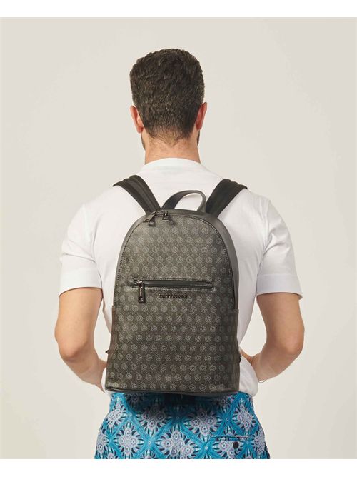 Gazzarrini men's backpack with all-over logo and front pocket GAZZARRINI | BAGI34GRNERO