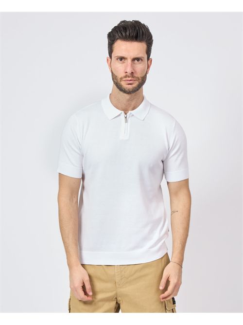 Gazzarrini men's polo with zip GAZZARRINI | ME512BIANCO