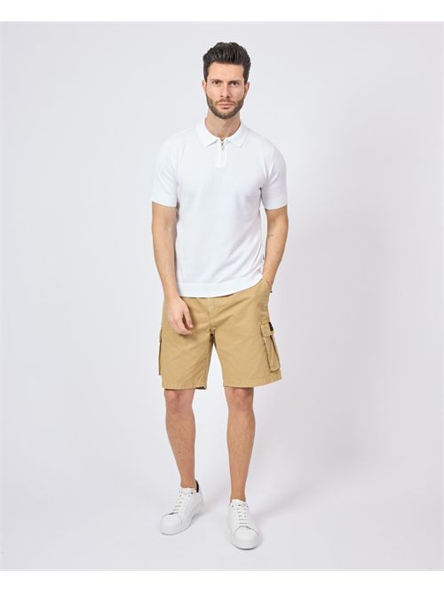 Polo Gazzarrini pour homme avec zip GAZZARRINI | ME512BIANCO