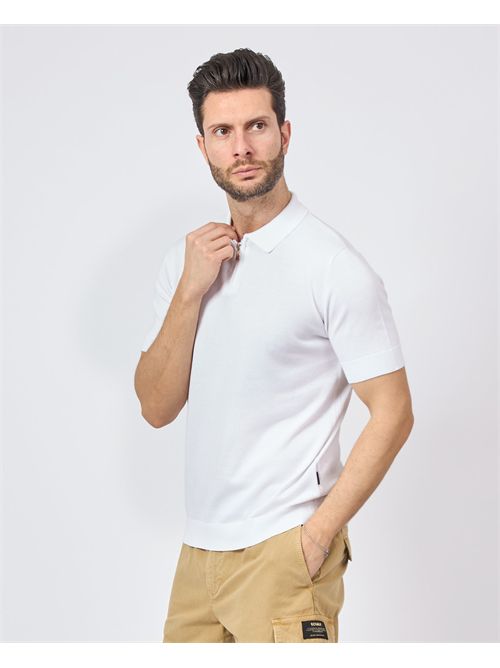 Polo Gazzarrini pour homme avec zip GAZZARRINI | ME512BIANCO