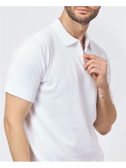 Polo Gazzarrini pour homme avec zip GAZZARRINI | ME512BIANCO