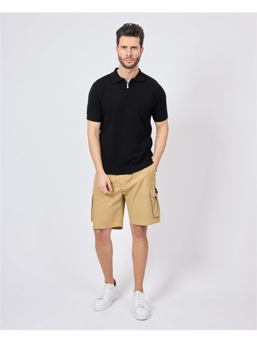 Gazzarrini men's polo with zip GAZZARRINI | ME512NERO