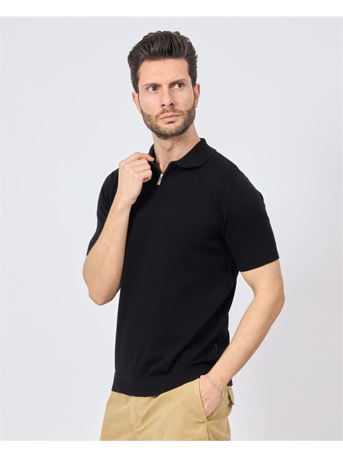 Polo Gazzarrini pour homme avec zip GAZZARRINI | ME512NERO