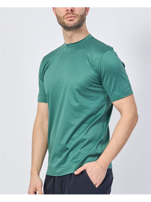 T-shirt basique pour homme Gazzarrini en fil écossais GAZZARRINI | TE210SMERALDO