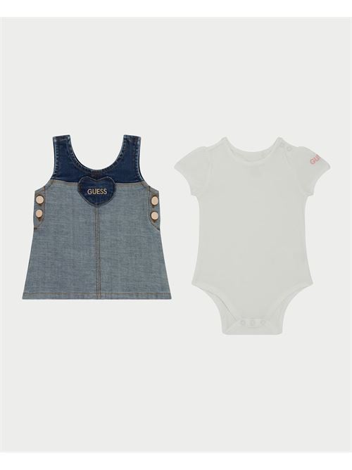 Completo Guess per neonati con body e vestito in denim GUESS | A5RG15-K6YW0G011