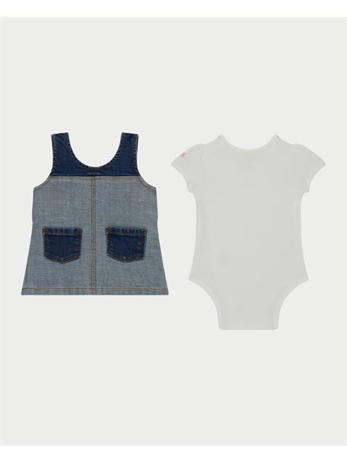 Completo Guess per neonati con body e vestito in denim GUESS | A5RG15-K6YW0G011