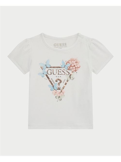 T-shirt Guess pour bébé avec logo triangle floral GUESS | A5RI03-K6YW4G011