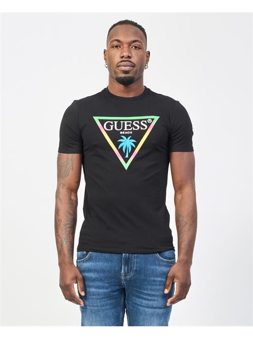 T-shirt à col rond Guess avec logo triangulaire GUESS | F5GI00-J1314JBLK