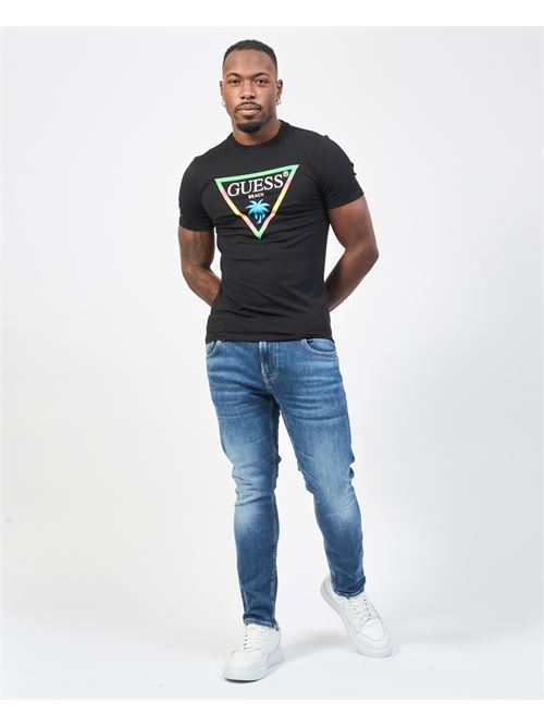 T-shirt girocollo Guess con logo triangolo GUESS | F5GI00-J1314JBLK