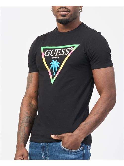 T-shirt girocollo Guess con logo triangolo GUESS | F5GI00-J1314JBLK