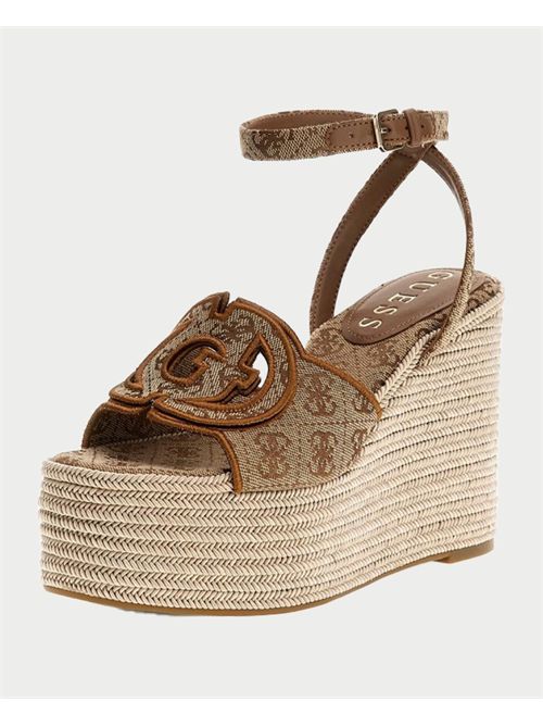 Guess women's sandals with high heel and all-over logo GUESS | FLJTEE-FAL04BEIBR