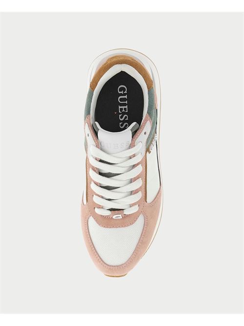 Guess Runner Energy mixed leather women's sneakers GUESS | FLPE2G-LEP12WHIPI