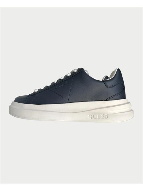 Baskets en cuir pour homme Guess avec semelle en caoutchouc GUESS | FMPELB-LEL12BLUWH