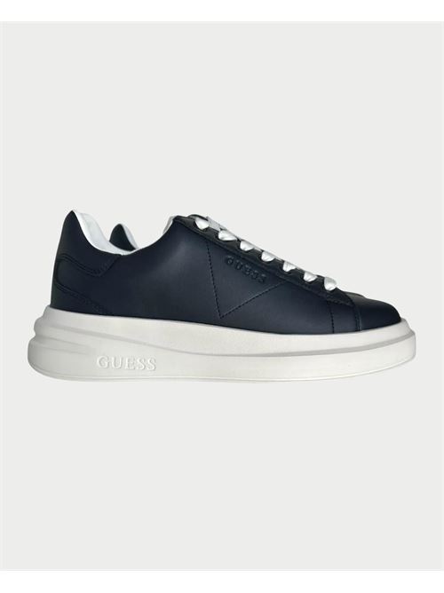 Baskets en cuir pour homme Guess avec semelle en caoutchouc GUESS | FMPELB-LEL12BLUWH