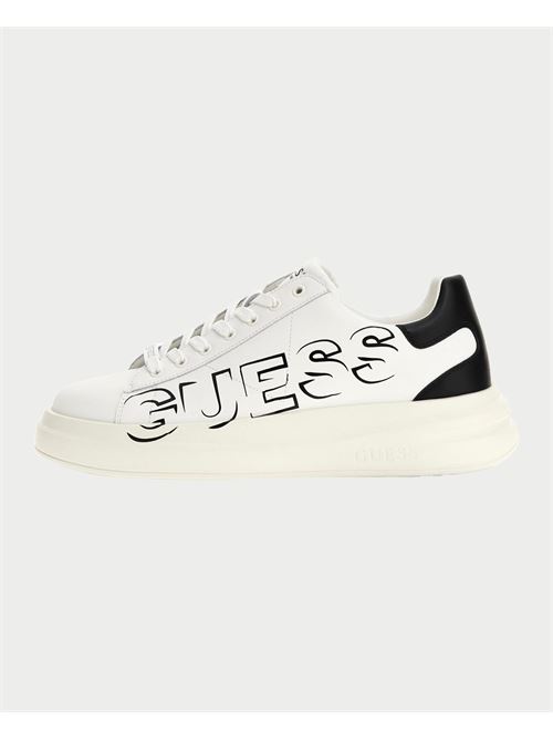 Baskets en cuir pour hommes Guess GUESS | FMPELB-SUE12WHIBK