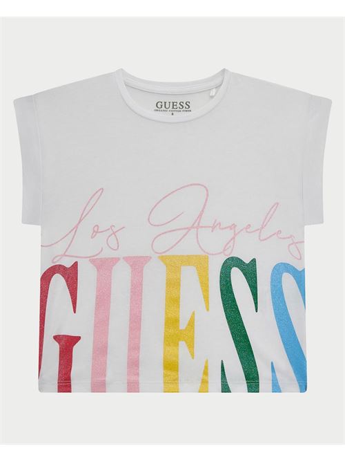 T-shirt à col rond Guess pour fille avec imprimé coloré GUESS | J5RI00-K6YW4G011