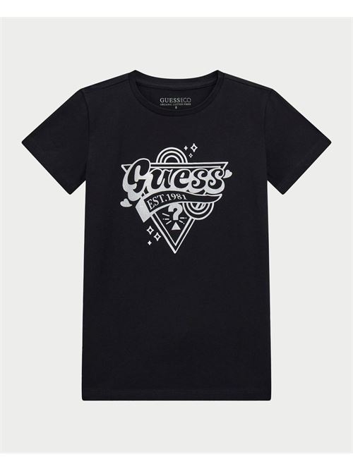 Guess Crewneck T-shirt for girls with logo print GUESS | J5RI02-K6YW4JBLK