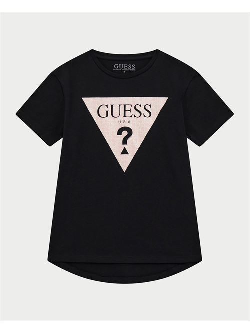 T-shirt triangle fleuri Guess pour fille GUESS | J5RI18-K6YW4JBLK