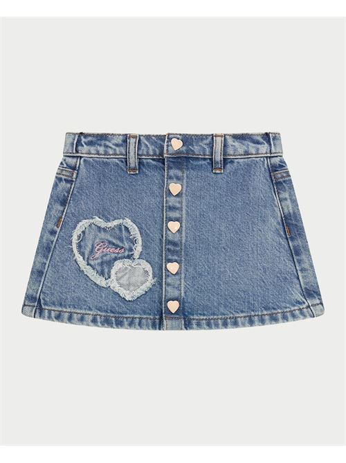 Jupe en jean Guess pour fille avec patch en forme de cur GUESS | K5RD02-D45E0BCLW