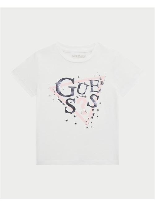 T-shirt Guess pour fille avec logo triangle GUESS | K5RI00-K6YW4G011