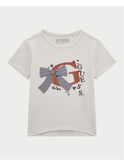 T-shirt Guess pour fille avec logo sur le devant GUESS | K5RI05-K6YW4G011