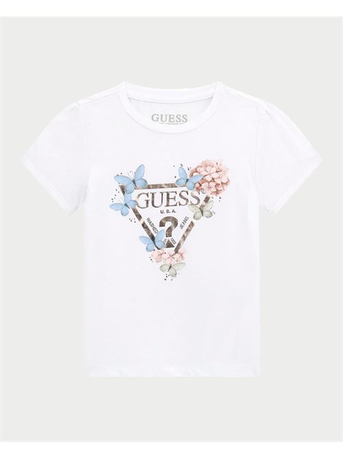 T-shirt Guess pour fille avec logo triangulaire GUESS | K5RI07-K6YW4G011