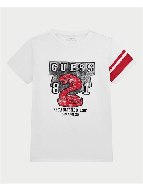 T-shirt bambino Guess girocollo con logo GUESS | L5RI06-K6XN4G011