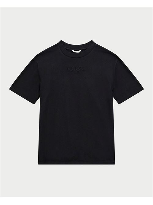 Guess Black Cotton T-Shirt for Kids GUESS | L5RI36-K8HM4JBLK