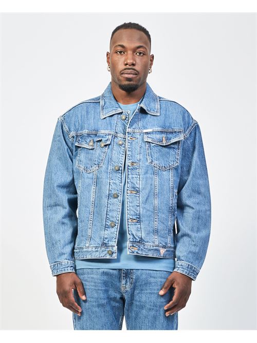 Veste en jean camionneur surdimensionnée Guess pour homme GUESS | M4YN38-D5DO2GAM1