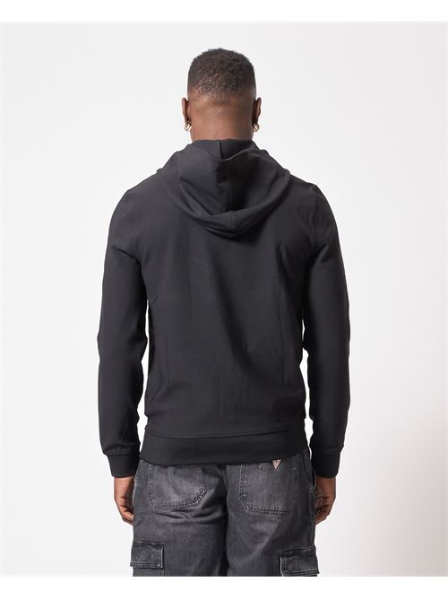 Guess men's sweatshirt with hood and kangaroo pockets GUESS | M4YQ10-KCBL0JBLK