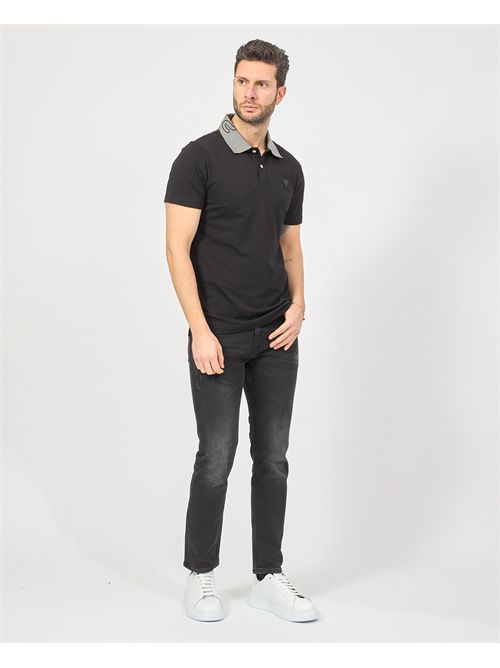 Guess men's polo shirt with logo collar GUESS | M5GP66-J1314JBLK